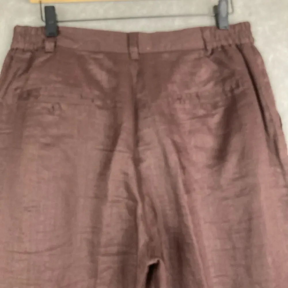 God Body Collection 100% Linen Trousers Pants Mens 34/33 Chocolate Brown Preppy